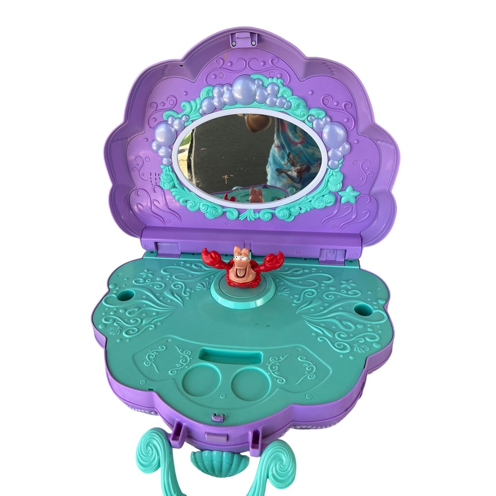 Disney The Little‎ Mermaid Ariel Musical Vanity Box Shell Sebastian Purple Teal
